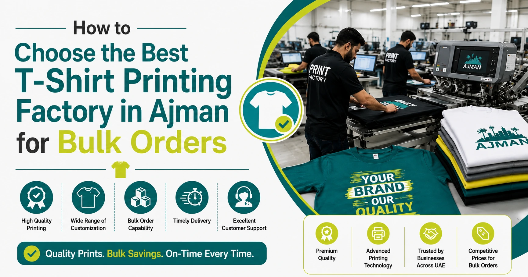 Best T-Shirt Printing Factory in Ajman for Bulk Orders